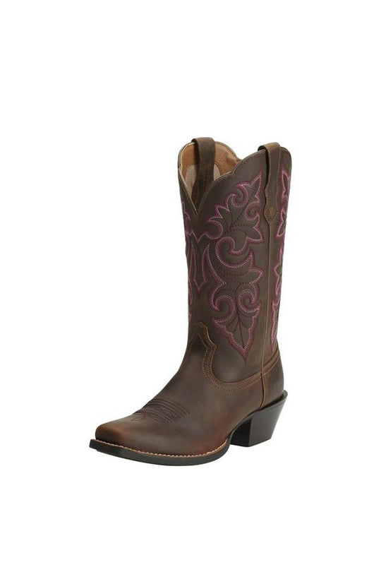 Ariat Women's Round Up Brown/Turquoise Square Toe Boots – Western Edge, Ltd.