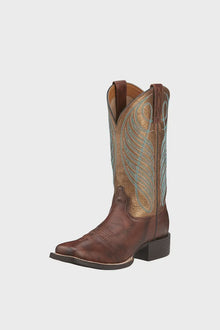  Ariat Women's Round Up Wide Square Toe Yukon Brown