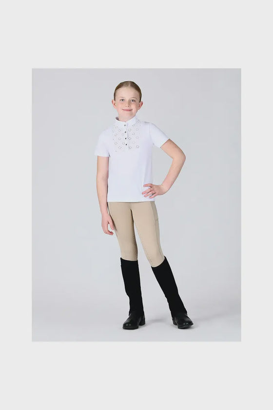 Dublin Kids Liza Lace Competition Top White