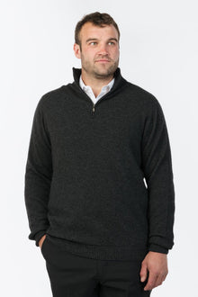  Light Possum Merino Wool Silk Zip Neck Sweater