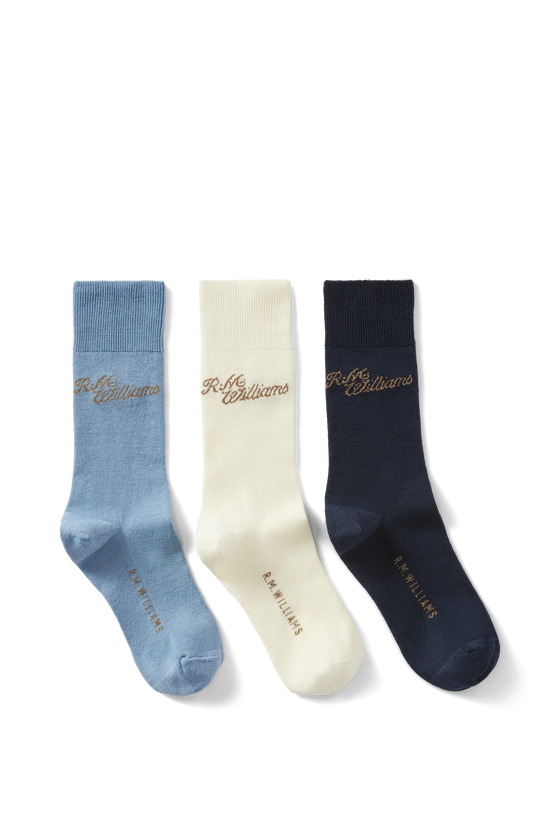 R.M. Williams Scipt Socks 3 Pack