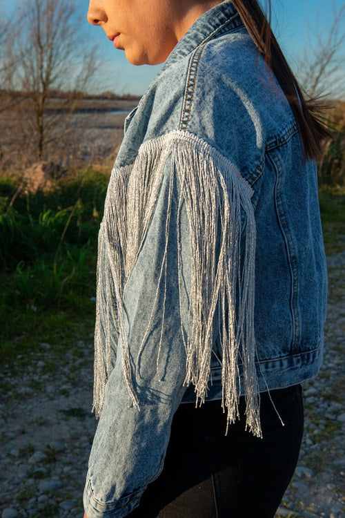 Fringed deals denim jacket