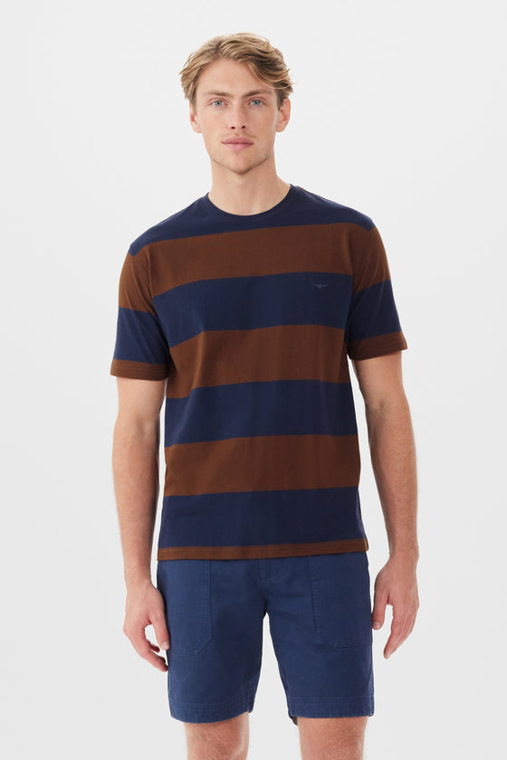 R.M.Williams Copley T-Shirt Navy/Chocolate