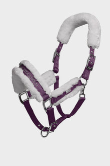  Equestrian Stockholm Fur halter & lead rope Orchid Bloom