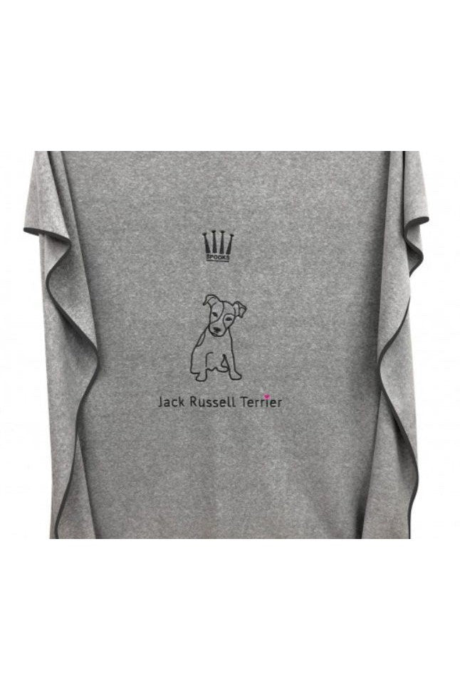 SPOOKS FLEECE JACK RUSSELL TERRIER BLANKET GREY