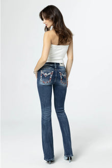  Miss Me Stars and Stripes Border Bootcut Jeans