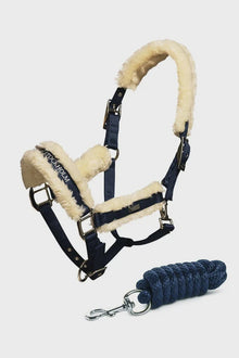  Equestrian Stockholm Halter & lead set - Navy