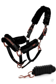  Equestrian Stockholm Fur Halter & Lead Rope Dark Sky