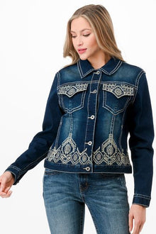  Grace In L.A Aztec Denim Jacket