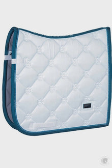  Equestrian Stockholm White Blue Meadow Dressage saddle pad